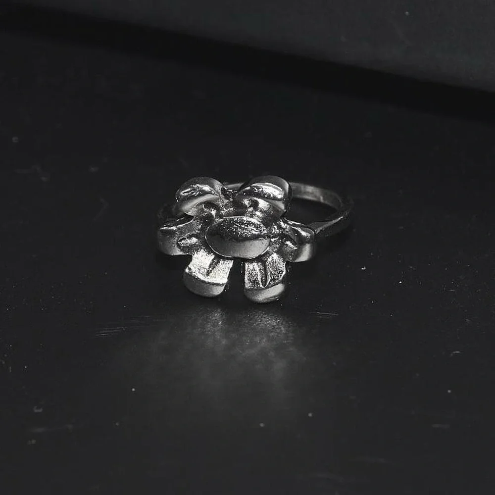 Boho Silver Flower Ring